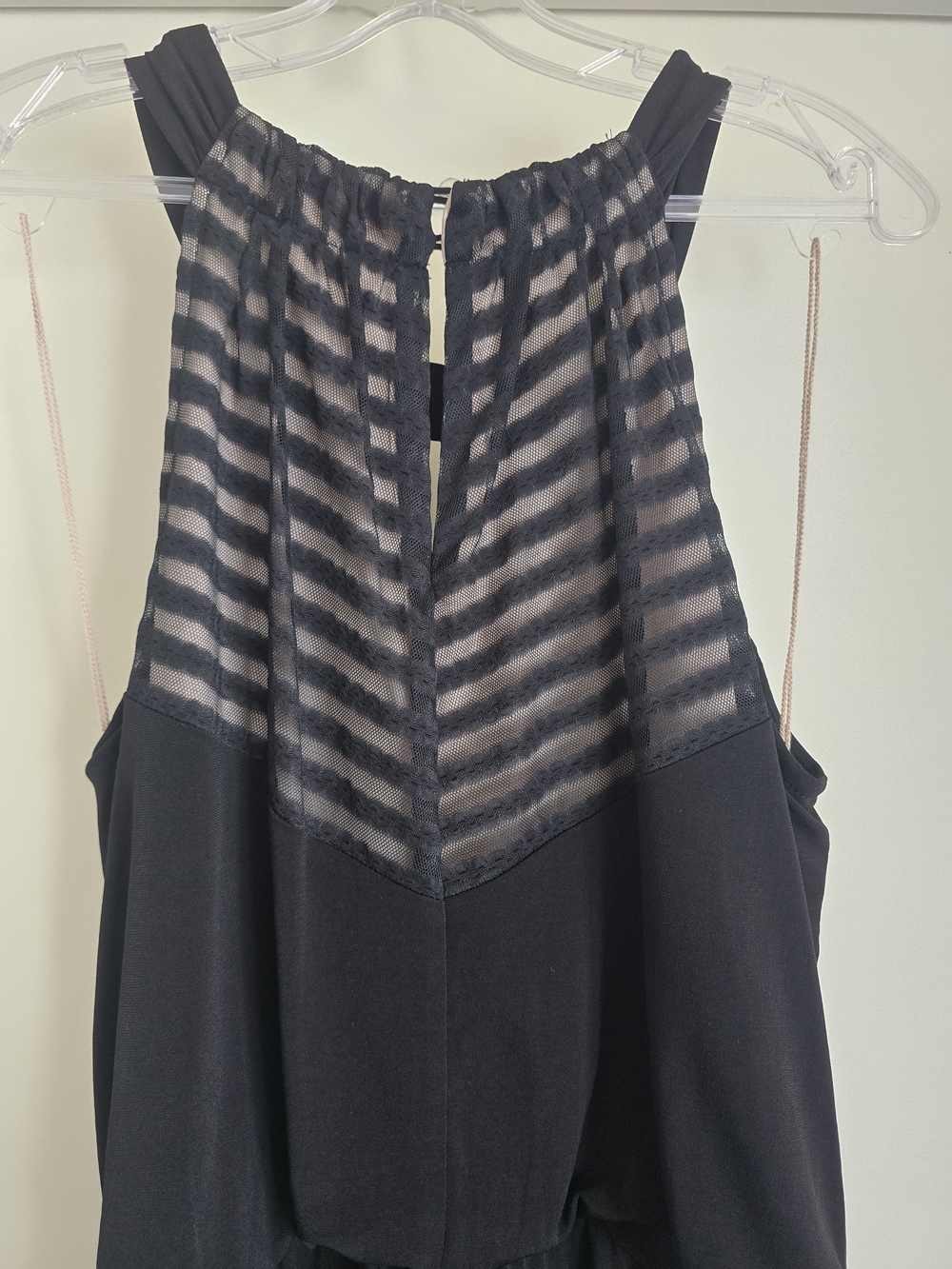 Maggy London for Melanie Lynn Black Halter Chevron Maxi Dress - Size 14 - Picture 7 of 13